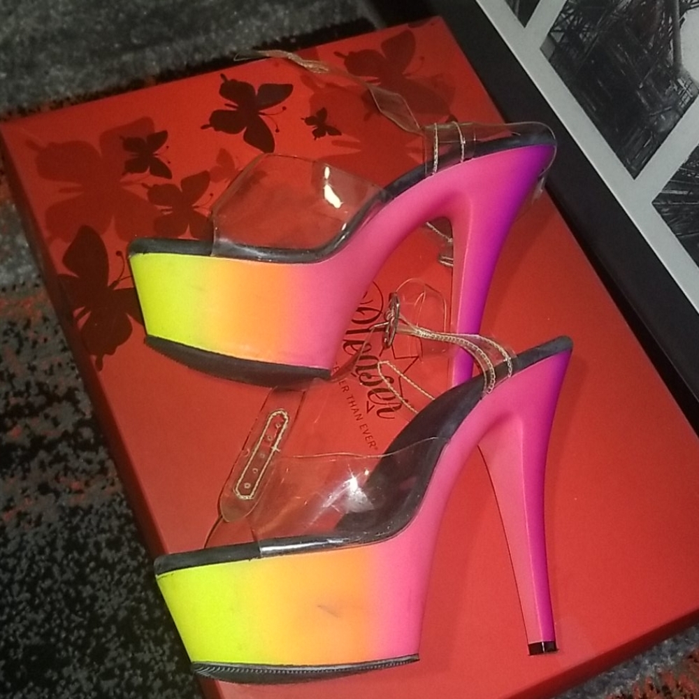 6 inch neon hombre Pleasers size 10